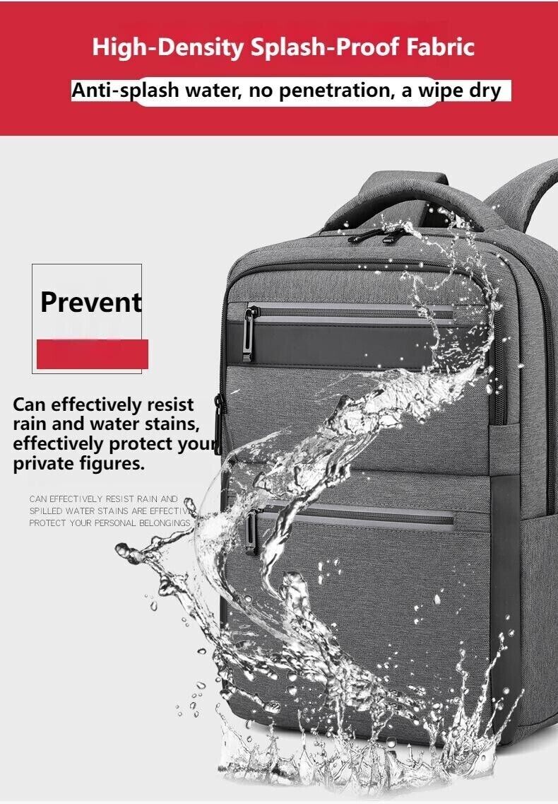Unisex Waterproof Double Shoulder Backpack USB Sports Travel Bag Laptop Bag