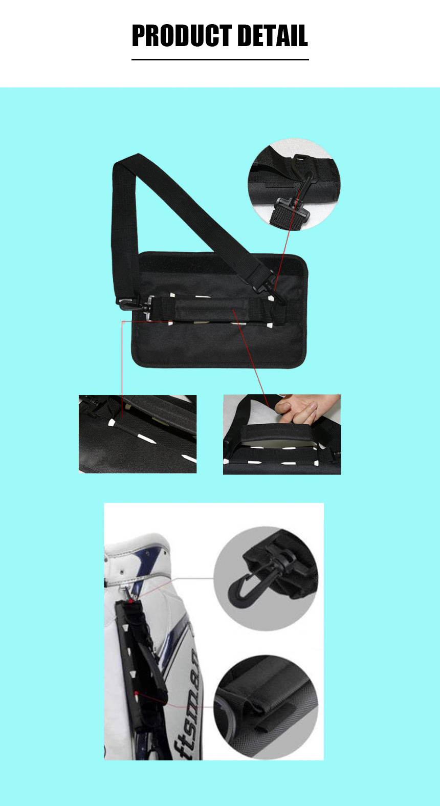 Portable Foldable Lightweight Golf Club Bag Lithe Travel Shoulder Handheld