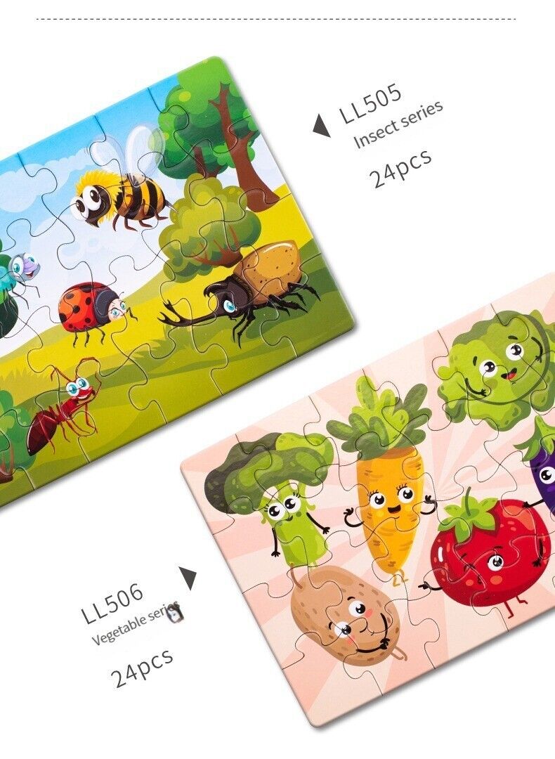 24PCS Puzzle Stickers Animal Picture Frame Painting Mini Challenge Toys Gifts