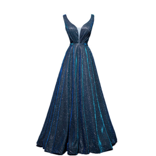 Women Formal Glittery Evening Wedding Cocktail Prom Bridesmaid Ball Gown Dress