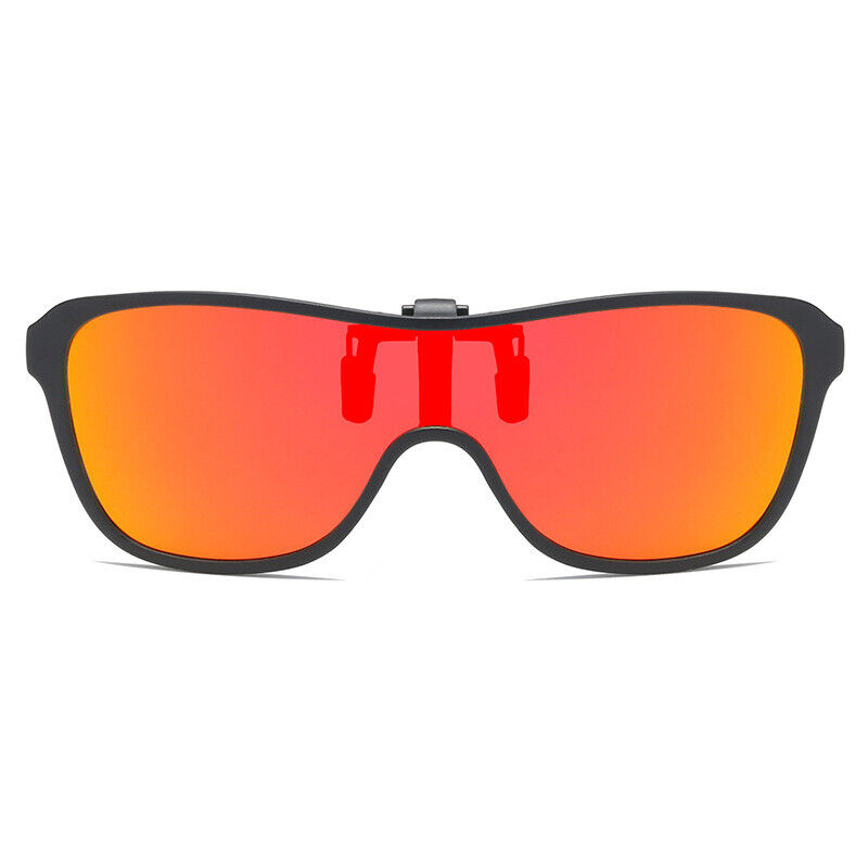 Unisex Fashion Flip Up Large Frame Sunglasses Clip On Polarized Multicolor Lens