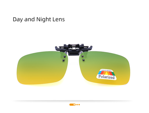 Unisex Polarized Clip On Flip Up Sunglasses UV 400 Discolor Driving Glasses