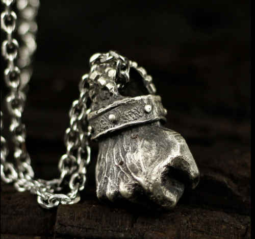 Unisex Mix Theme Retro Punk Vintage Titanium Steel Power Fist Pendant Necklace Gift