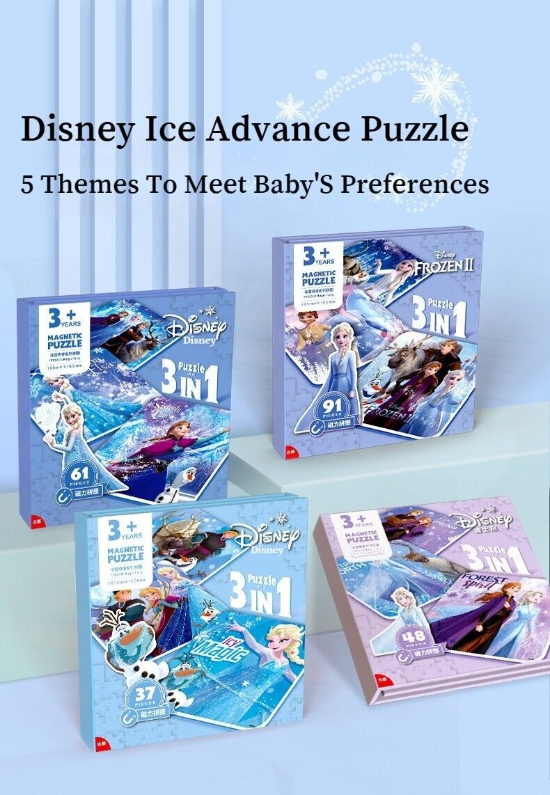 3 In 1 Children Puzzle Ice Elsa Princess Toddler Magnetic Game Elsa Girl Toys