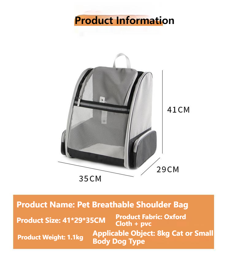 Pet Bag Outdoor Cat Dog Breathable Double Shoulder Portable Folding Storage Bag