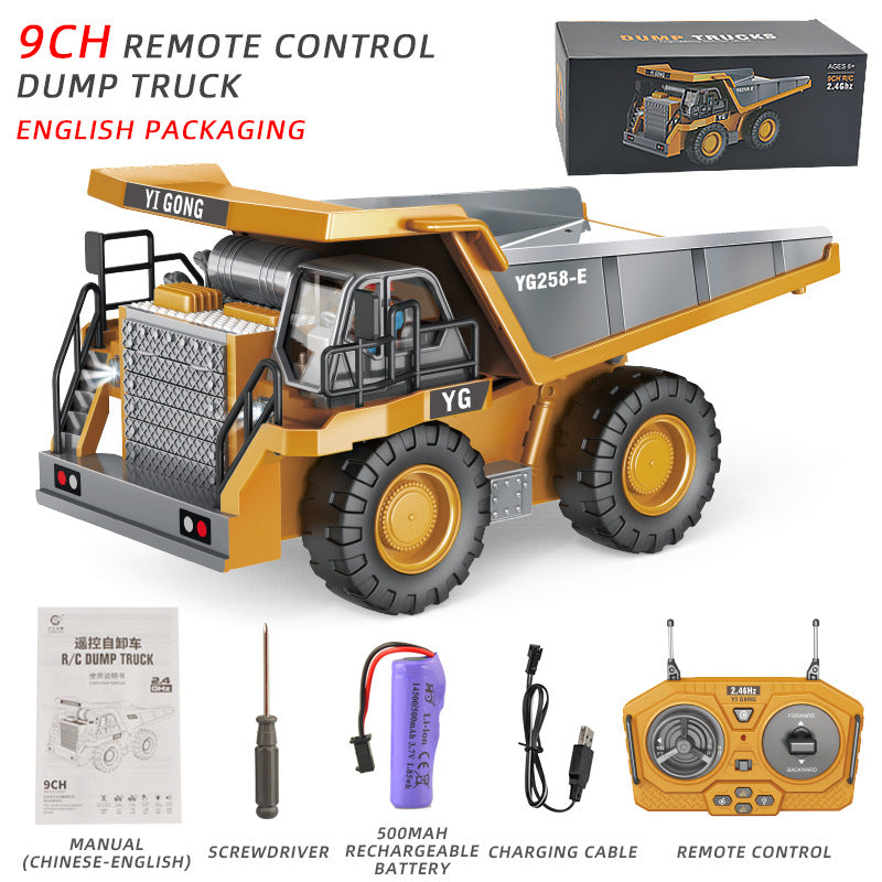 Alloy 9CH Remote Control Tipper Lifting Lowering Boys Engineering Car Toys