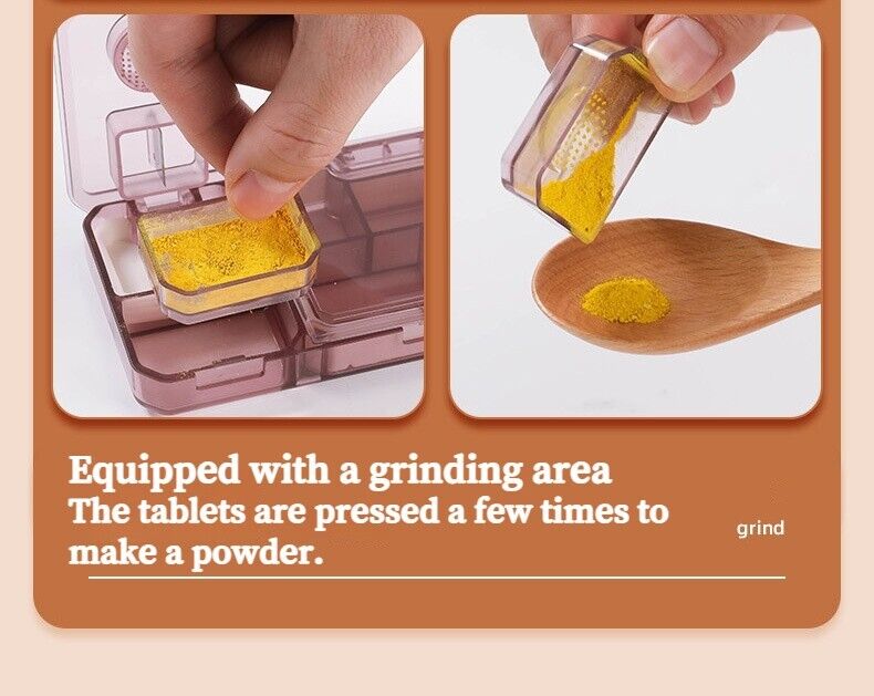 Portable Mini 3 In 1 Multifunctional Medicine Cutting Grinder Pill Dispenser Box