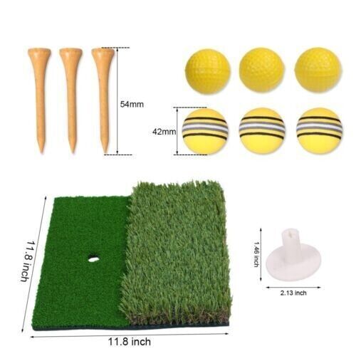 Mini Indoor Practice Mat Golf Batting Mat Grass Training Mat Spike Foam Balls