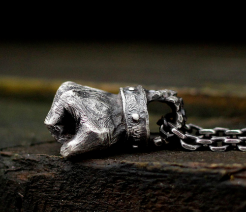 Unisex Mix Theme Retro Punk Vintage Titanium Steel Power Fist Pendant Necklace Gift