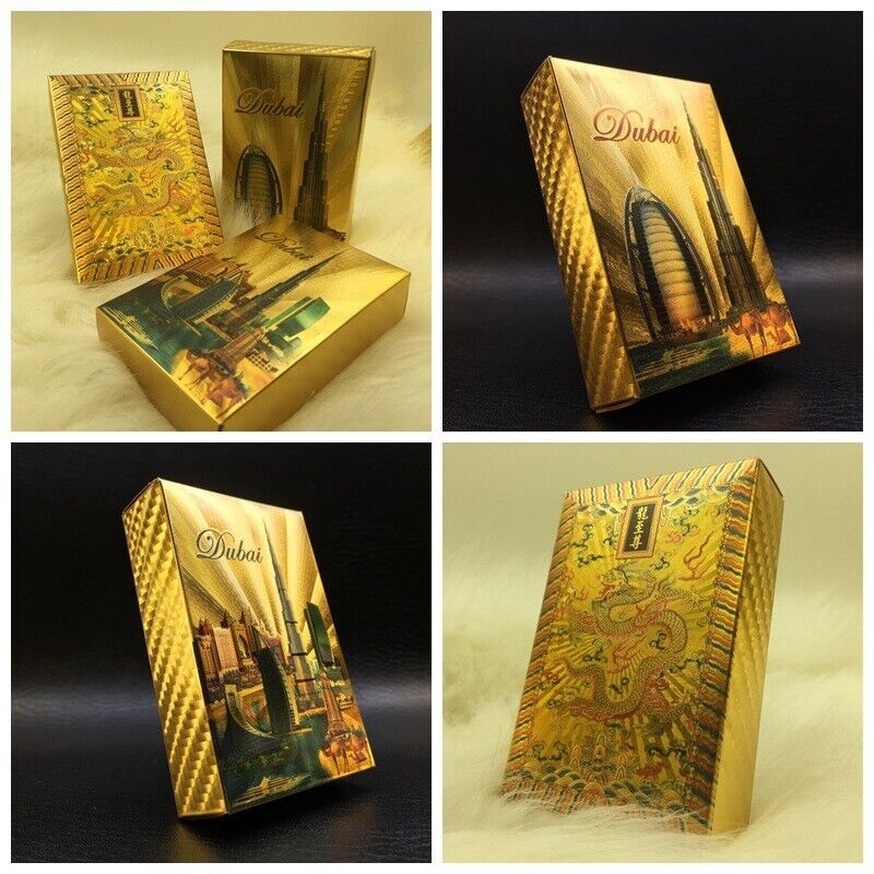 Waterproof PVC Poker Playing Cards Set Games Deck Pokers Gold Plated Magic Tool