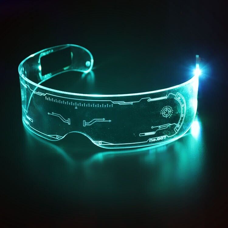 Fashion Colorful Luminous Glasses LED Light Party Up Eyeglasses Rechargeable