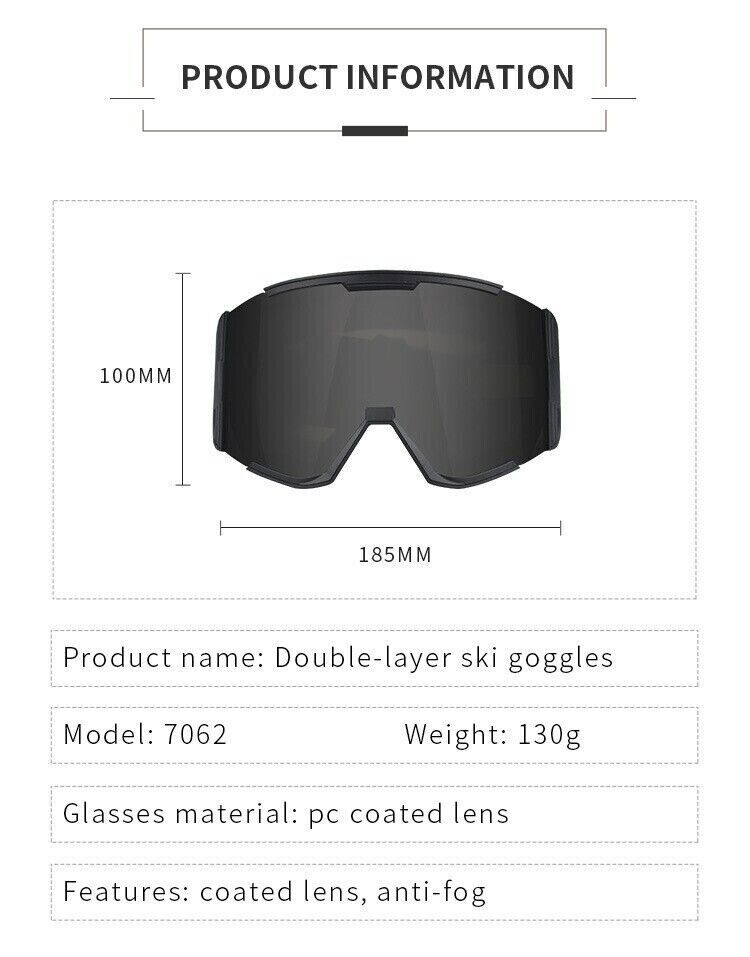 Unisex Fashion Windproof UV Protection Outdoor Ski Adults Multicoloured Goggles