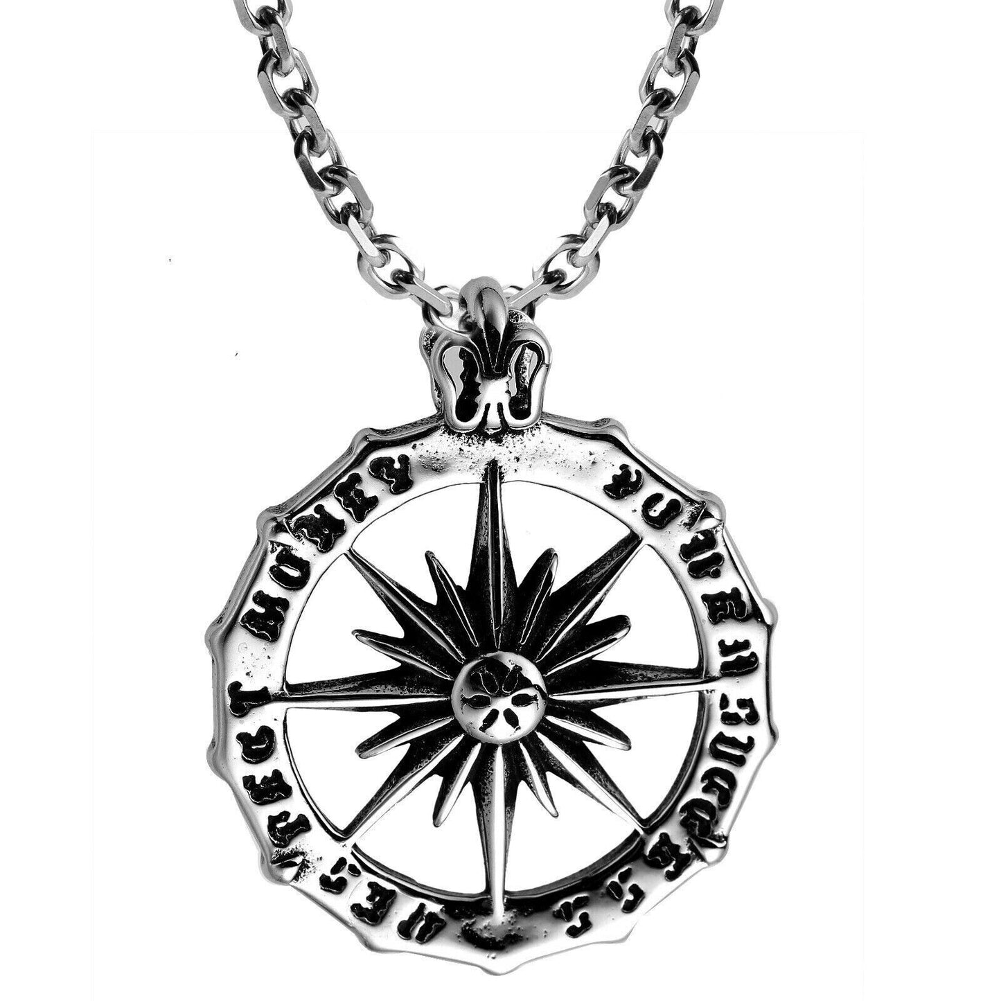 Unisex Vintage Punk Retro Mix Theme Titanium Stainless Steel Pendant Necklace