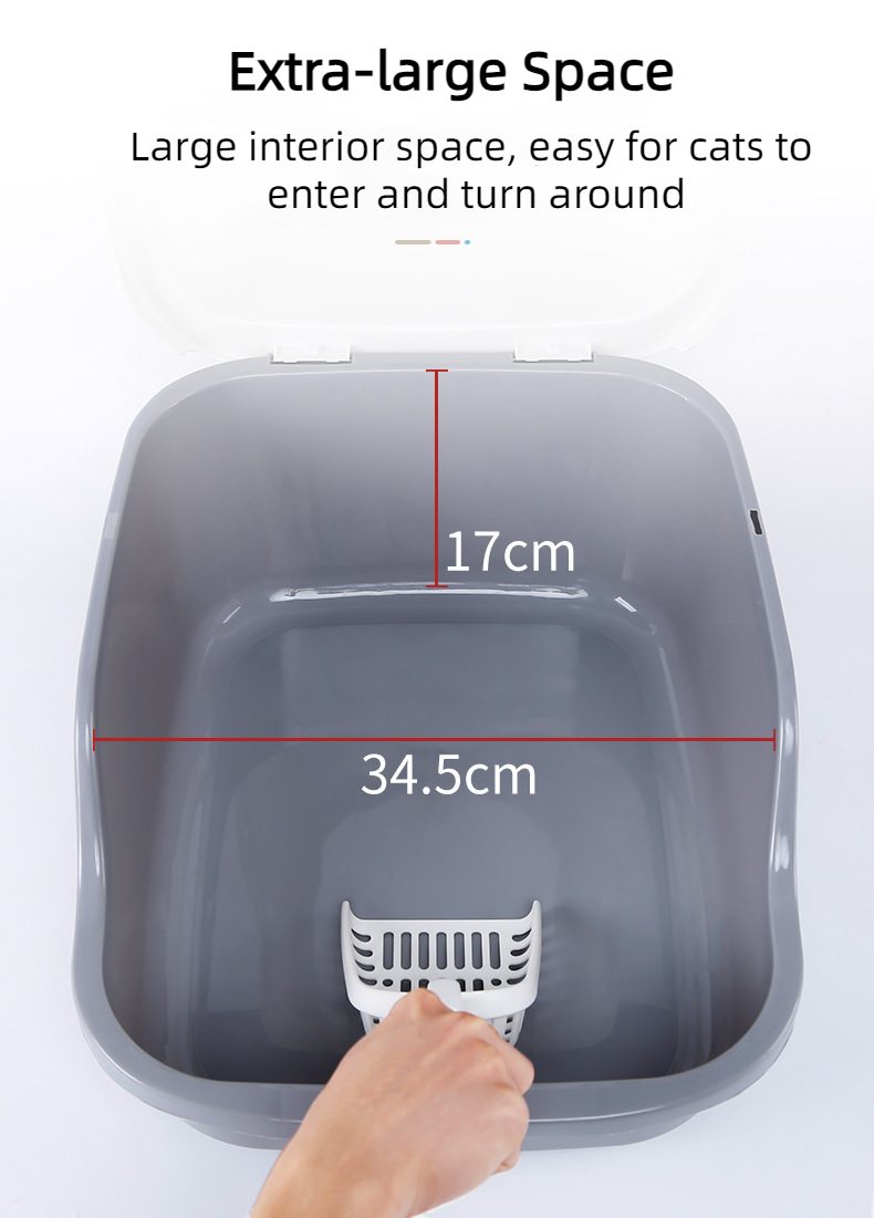 Large Cat Litter Box Send Shovel Toilet Fully Enclosed Frosted Baffle Pet Bedpan