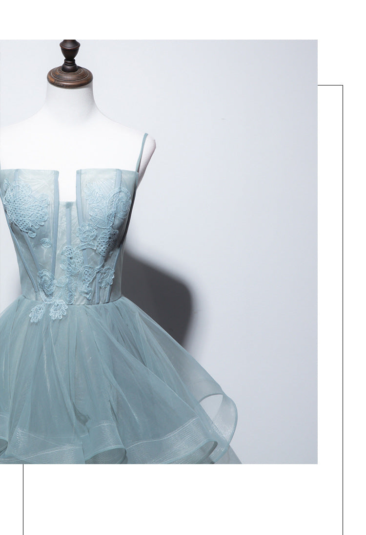 Women Formal Spaghetti Strap Wedding Dress Cold Shoulder Evening Dress