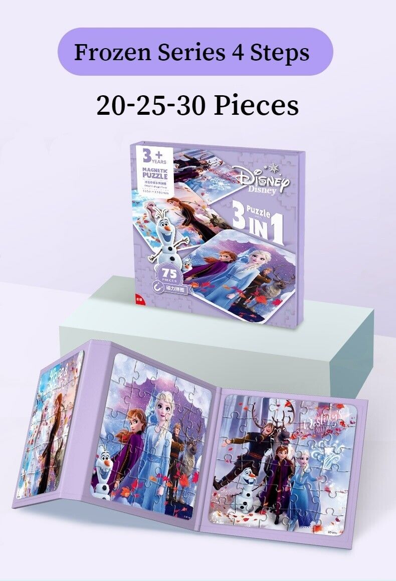 3 In 1 Children Puzzle Ice Elsa Princess Toddler Magnetic Game Elsa Girl Toys