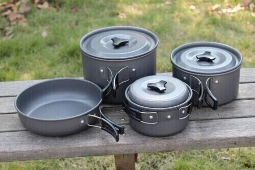 Portable Picnic Camping Cookware 18 Pcs Set 4-5 Person Pots and Pans Picnic Set