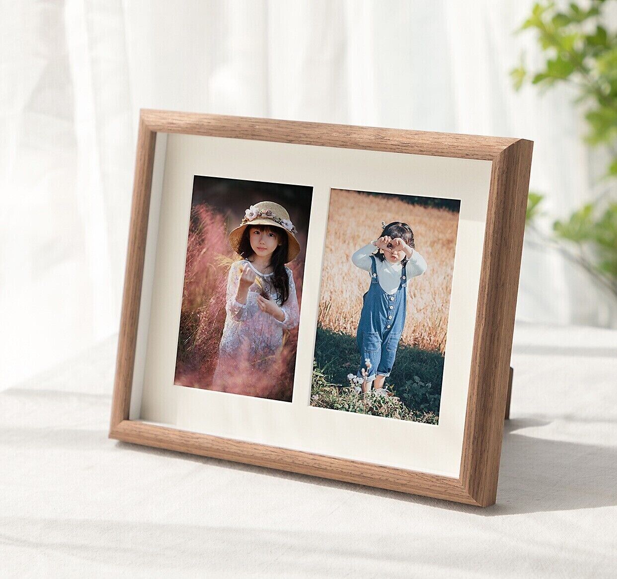 Collage Multiphoto Multihole Gallery Picture Photo Frame White Oak Coffee Color