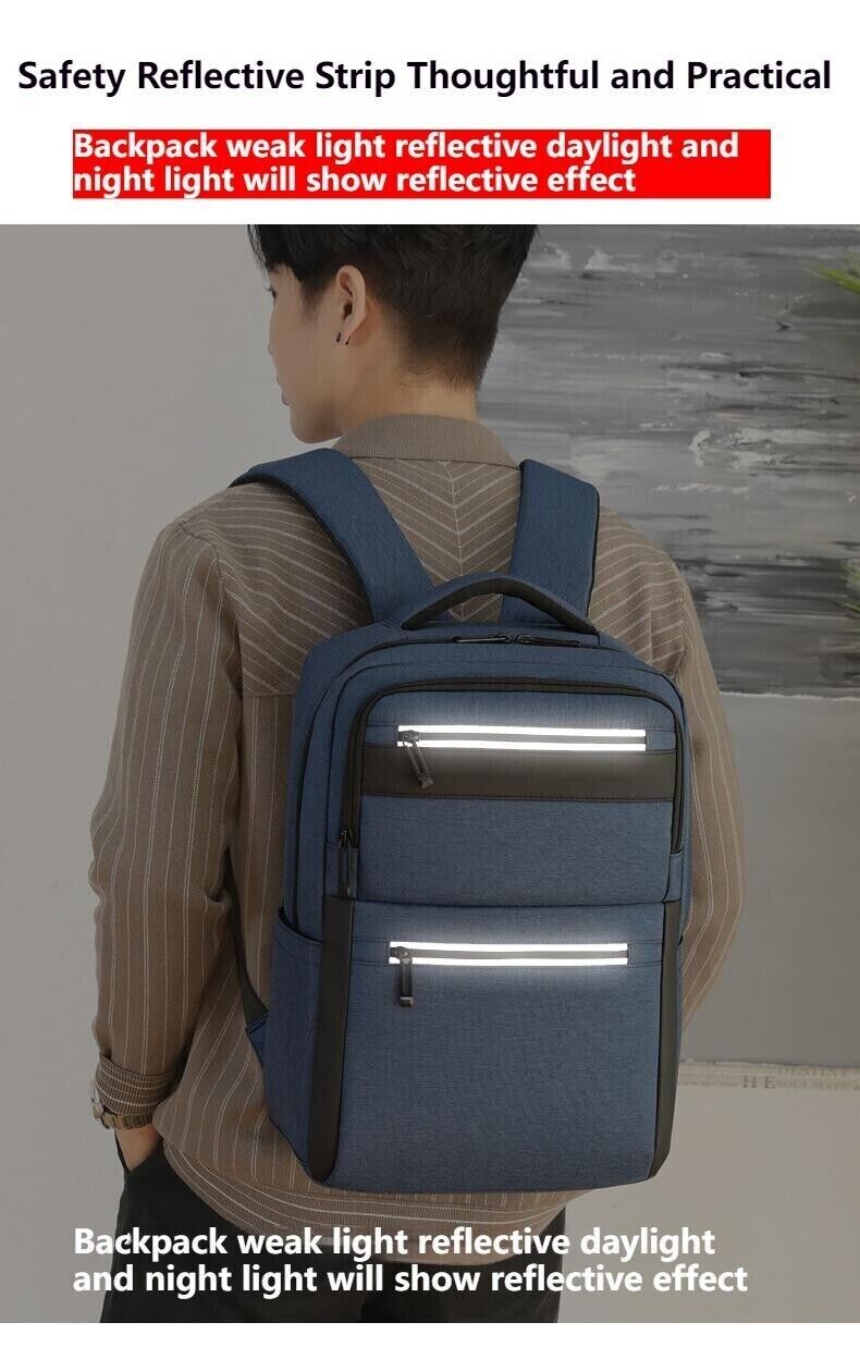 Unisex Waterproof Double Shoulder Backpack USB Sports Travel Bag Laptop Bag