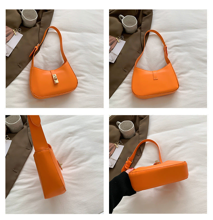Women's PU Leather Magnetic Buckle Solid Color Exquisite Shoulder Bag 4 Colors
