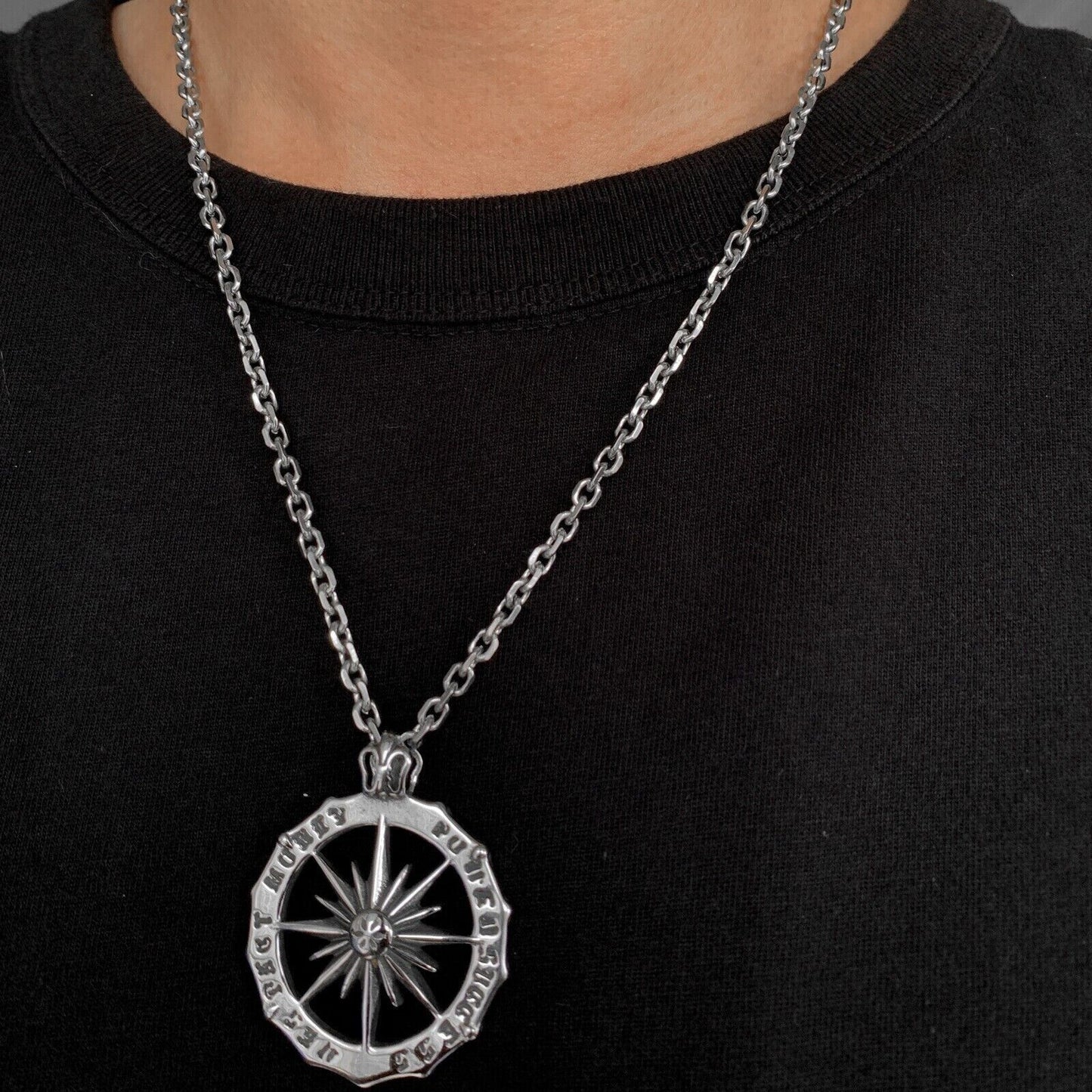 Unisex Vintage Punk Retro Mix Theme Titanium Stainless Steel Pendant Necklace