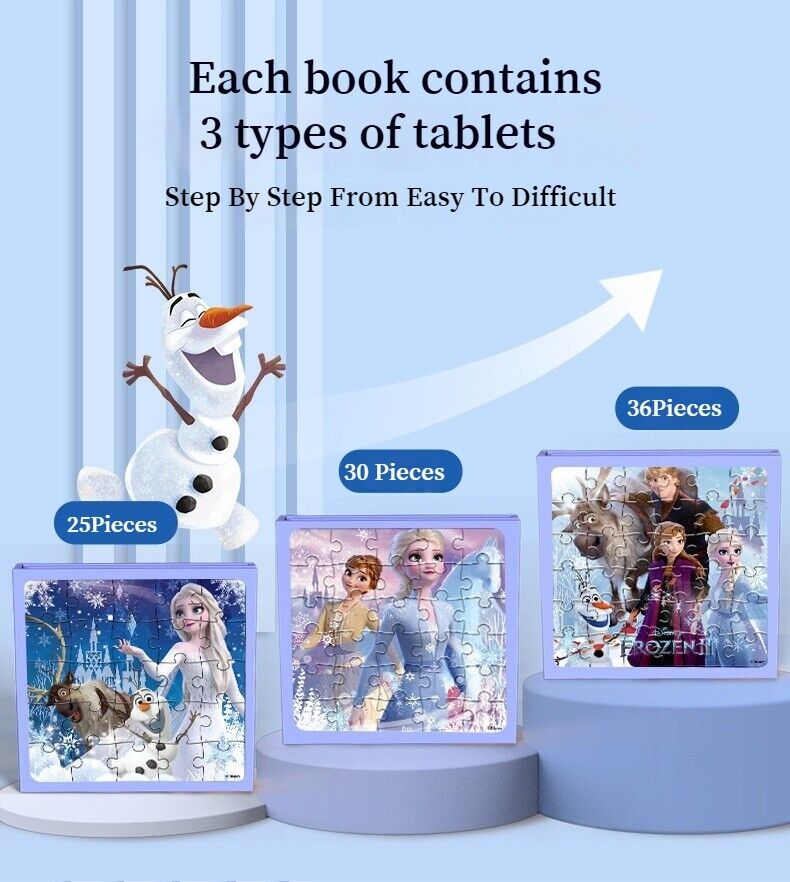 3 In 1 Children Puzzle Ice Elsa Princess Toddler Magnetic Game Elsa Girl Toys