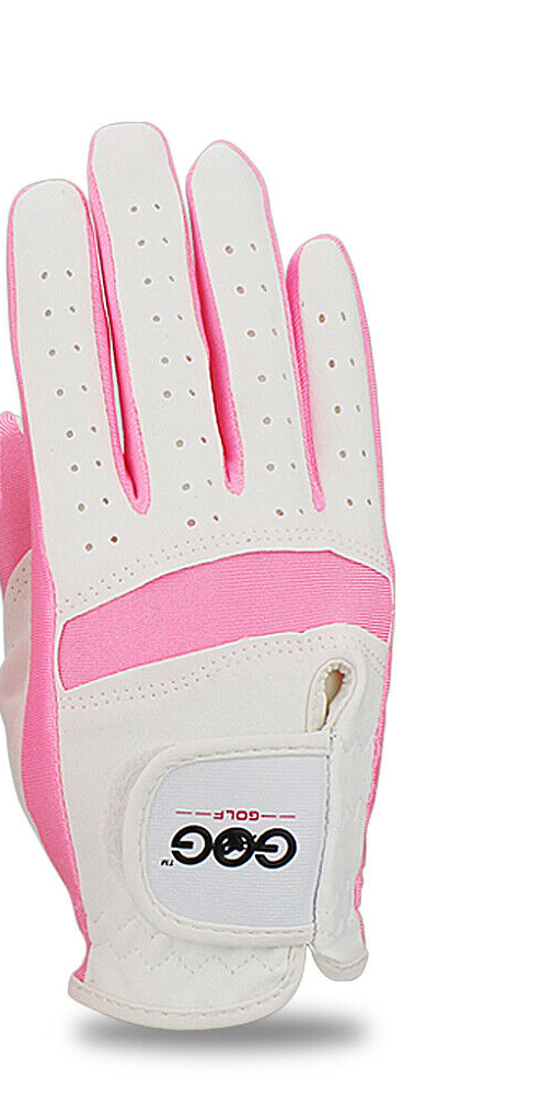 Pink Kids Golf Gloves Microfiber Cloth Breathable Comfort Anti-Slipping S Size