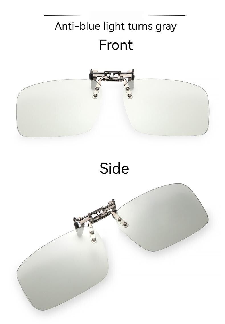 Unisex Square Polarized Colour Changing Sunglasses Clip-on Day Night Vision