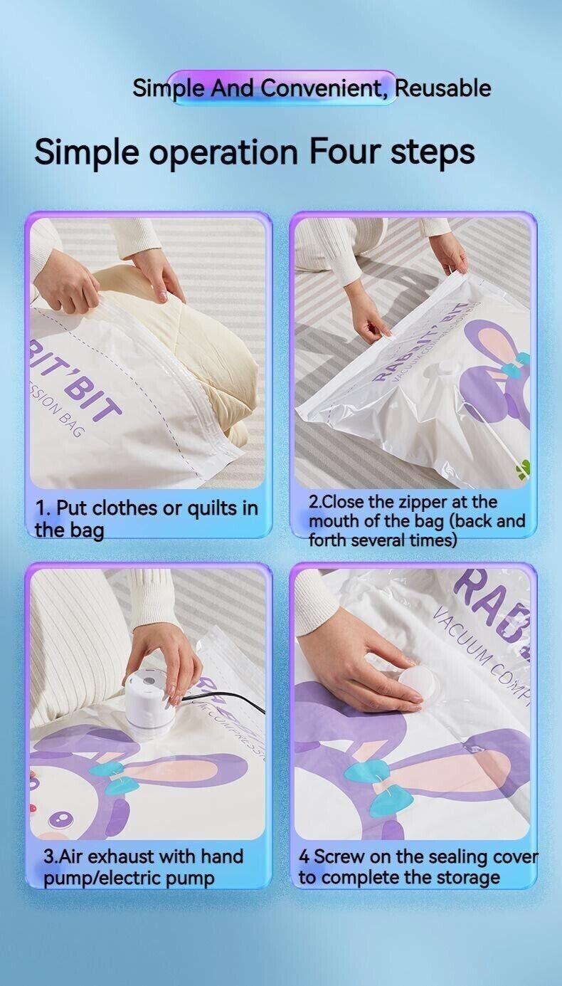 4Pcs Thickened Moisture Proof And Dustproof Quilt Clothe Storage Compression Bag