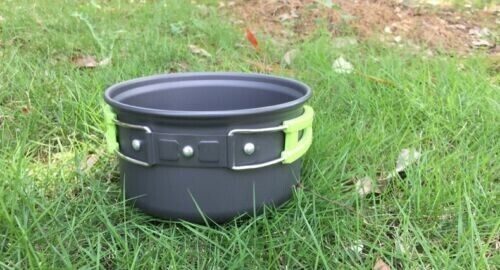 Outdoor 1-2 People 8 In 1 Alumina Pot Set Camping Pot Portable Picnic Cookware