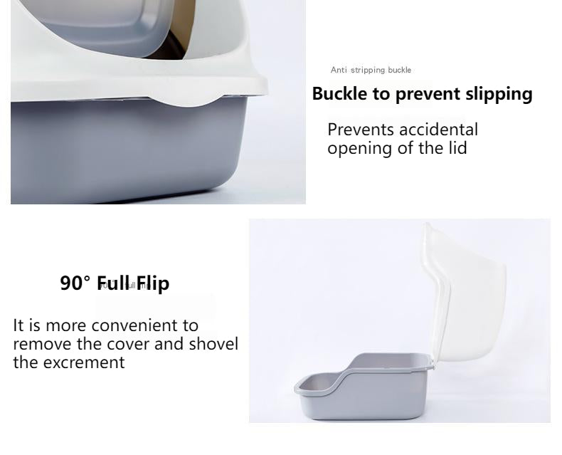 Large Cat Litter Box Send Shovel Toilet Fully Enclosed Frosted Baffle Pet Bedpan
