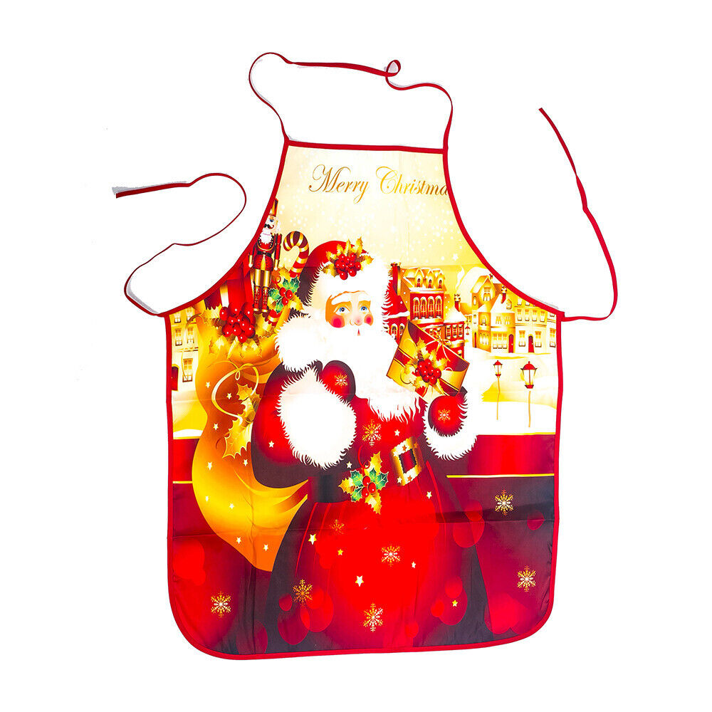 Christmas Festive Decorations Fabric Printed Snowman Xmas Apron Party Ambiance