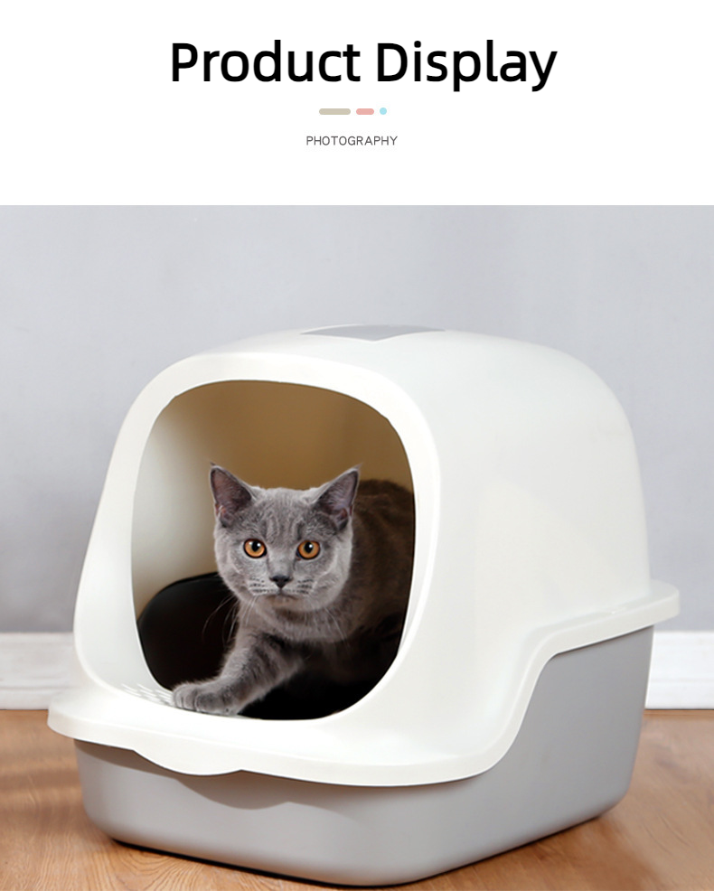Large Cat Litter Box Send Shovel Toilet Fully Enclosed Frosted Baffle Pet Bedpan