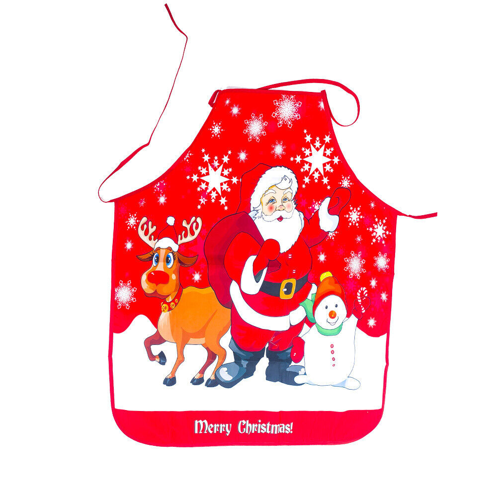 Christmas Festive Decorations Fabric Printed Snowman Xmas Apron Party Ambiance