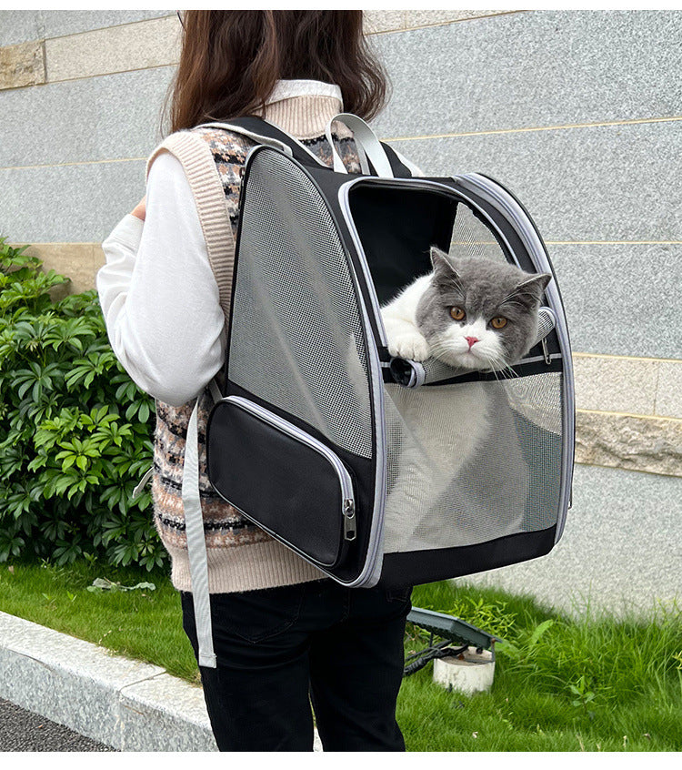 Pet Bag Outdoor Cat Dog Breathable Double Shoulder Portable Folding Storage Bag