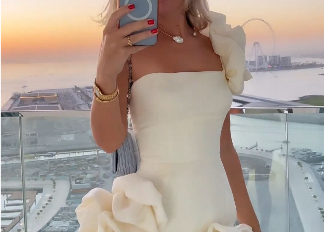Sexy Women's Dress Ruffled Flower Bud Waist One Shoulder Wipe Chest Hip Dress