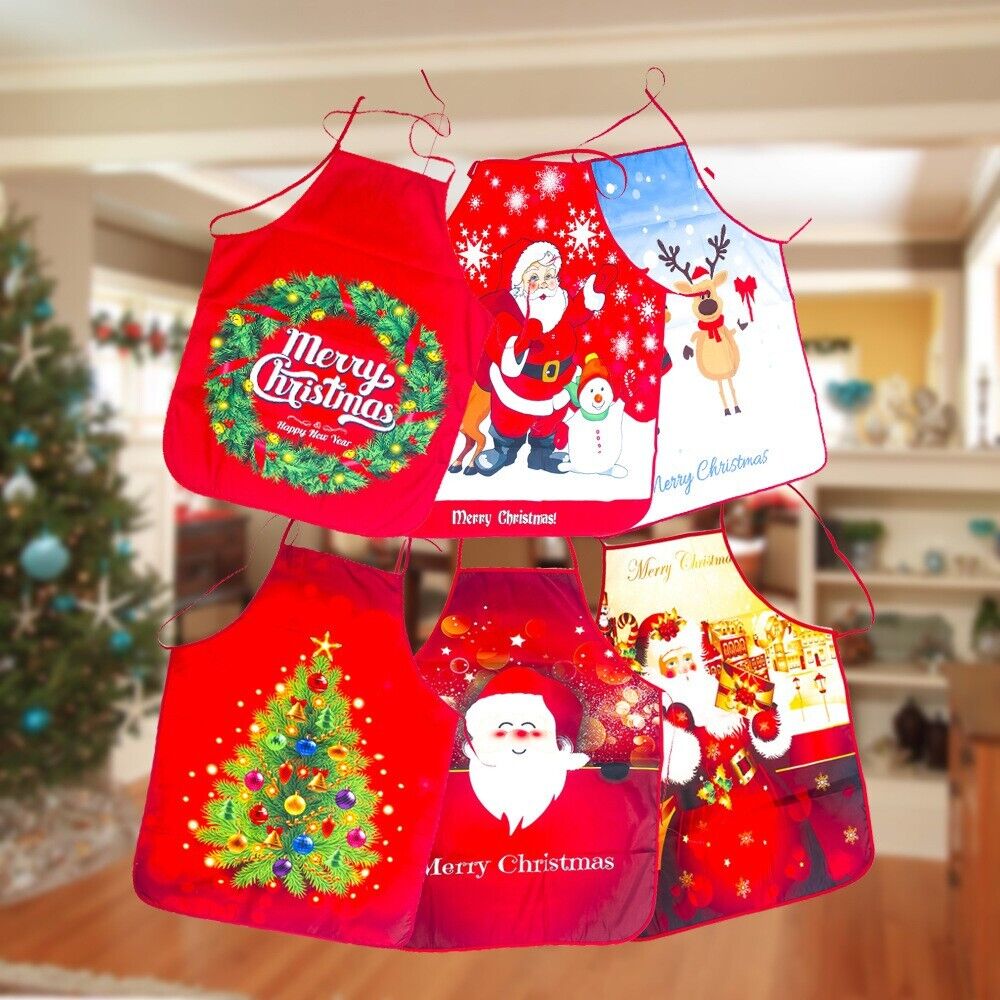 Christmas Festive Decorations Fabric Printed Snowman Xmas Apron Party Ambiance