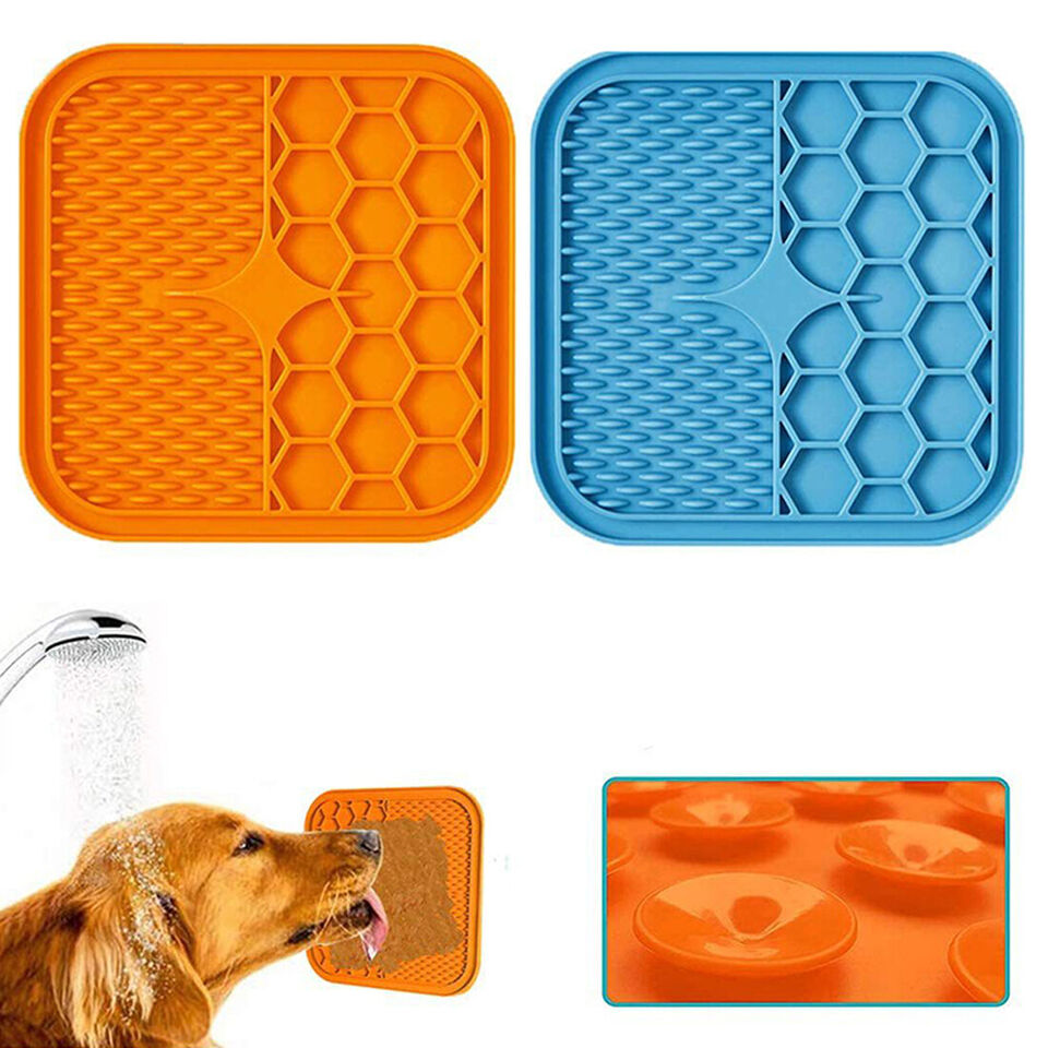 Silica Gel Pet Feeding Mat Slow Food Pads Dog Cat Licking Pad Dispenser Plate