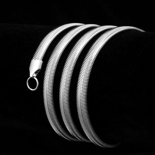 Unisex Titanium Steel Flat Snake Bone Necklace Stylish Retro Hip Hop Punk Gift