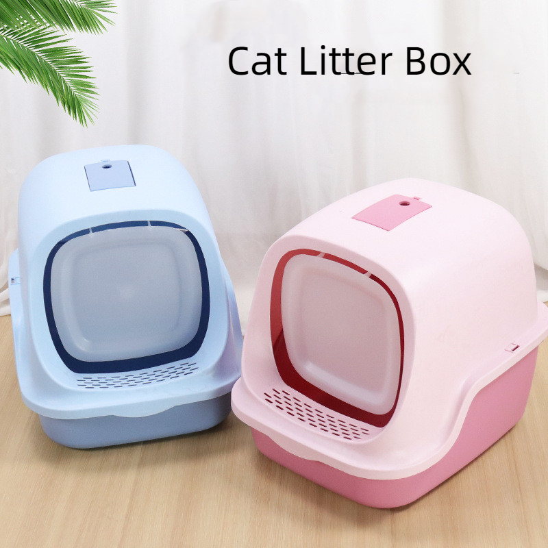 Large Cat Litter Box Send Shovel Toilet Fully Enclosed Frosted Baffle Pet Bedpan