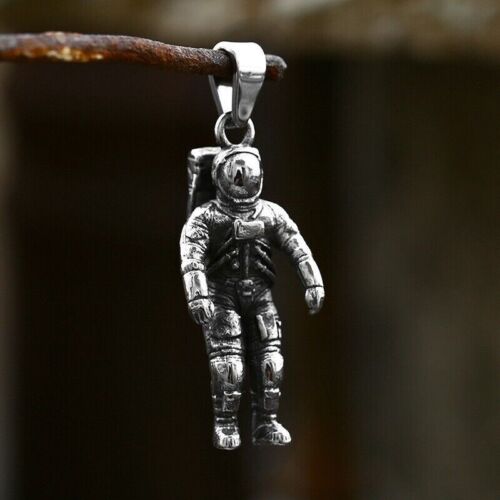Unisex Mix Theme Fashion Retro Space Astronaut Pendant Titanium Stainless Steel Necklace