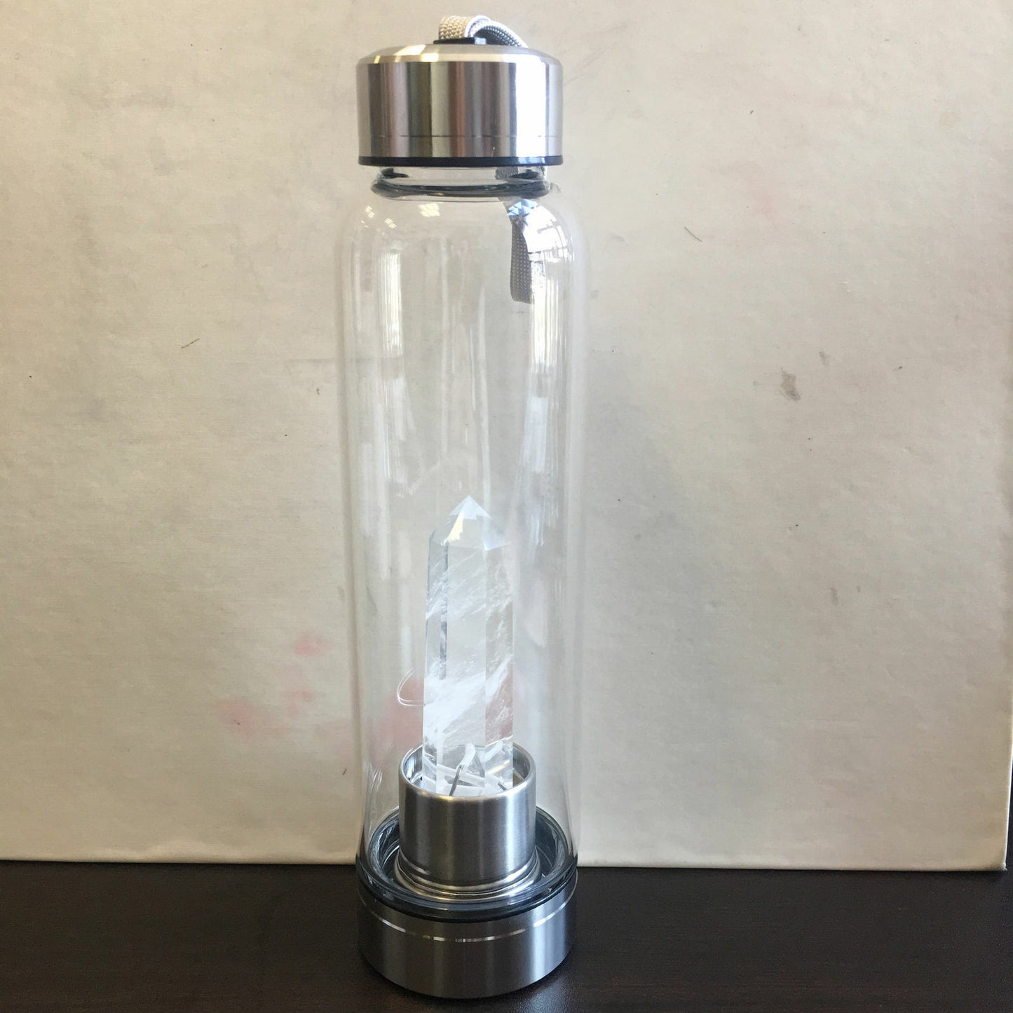 Fashion Colorful Energy Crystal Stone Hexagon Column Glass Water Bottle Gift