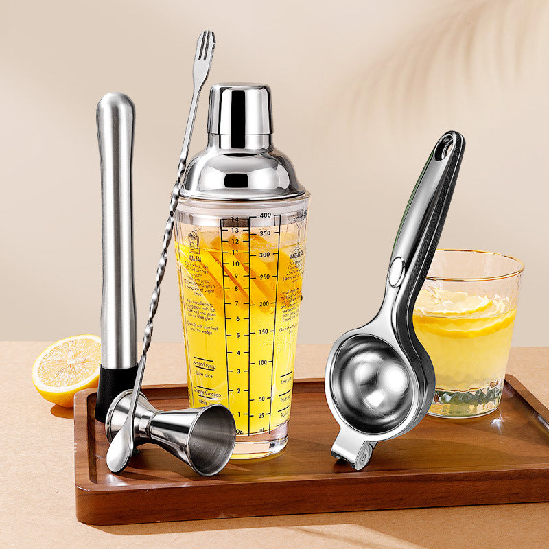 Cocktail Glass Shaker Cup Milk Tea Beer Lemon Hand Mixer Cup Coke Pot 400ML