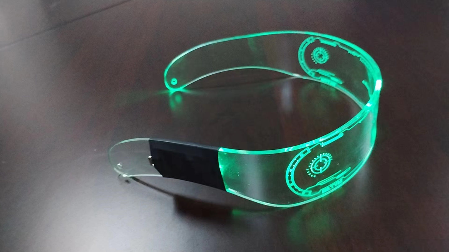 Fashion Colorful Luminous Glasses LED Light Party Up Eyeglasses Rechargeable