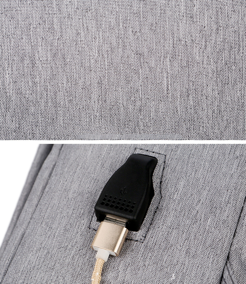 Unisex Waterproof Canvas Backpack USB Schoolbag Travel Laptop Business Bag