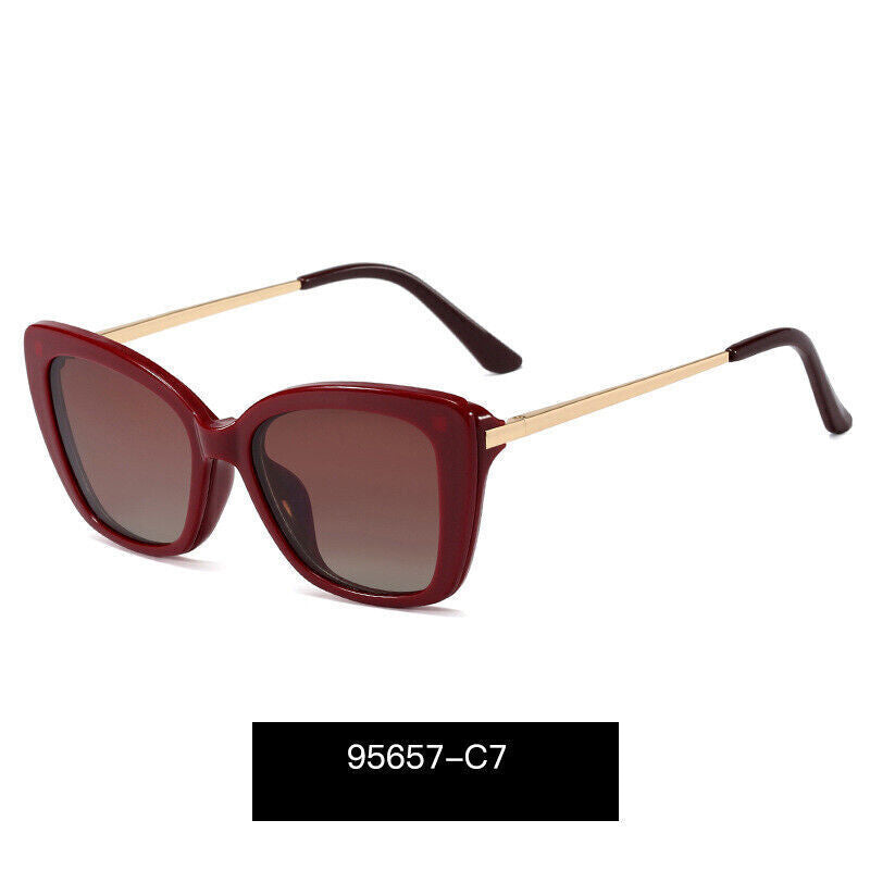 Women's UV400 Polarised Antiblue Light Magnetic Glasses Clips Sunglasses Set