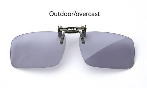 Unisex Square Polarized Colour Changing Sunglasses Clip-on Day Night Vision