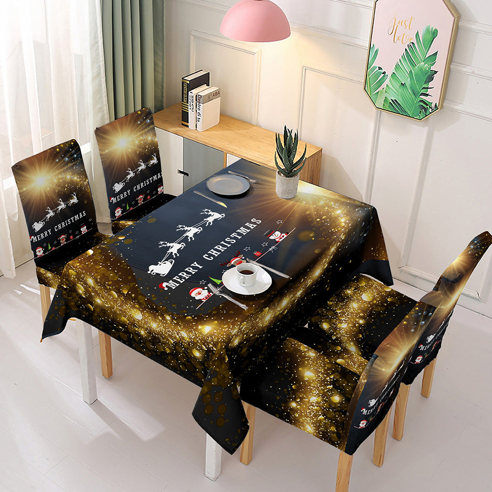 Christmas Dining Chair Covers XMAS Party Decorations Santa Claus Seat Cover