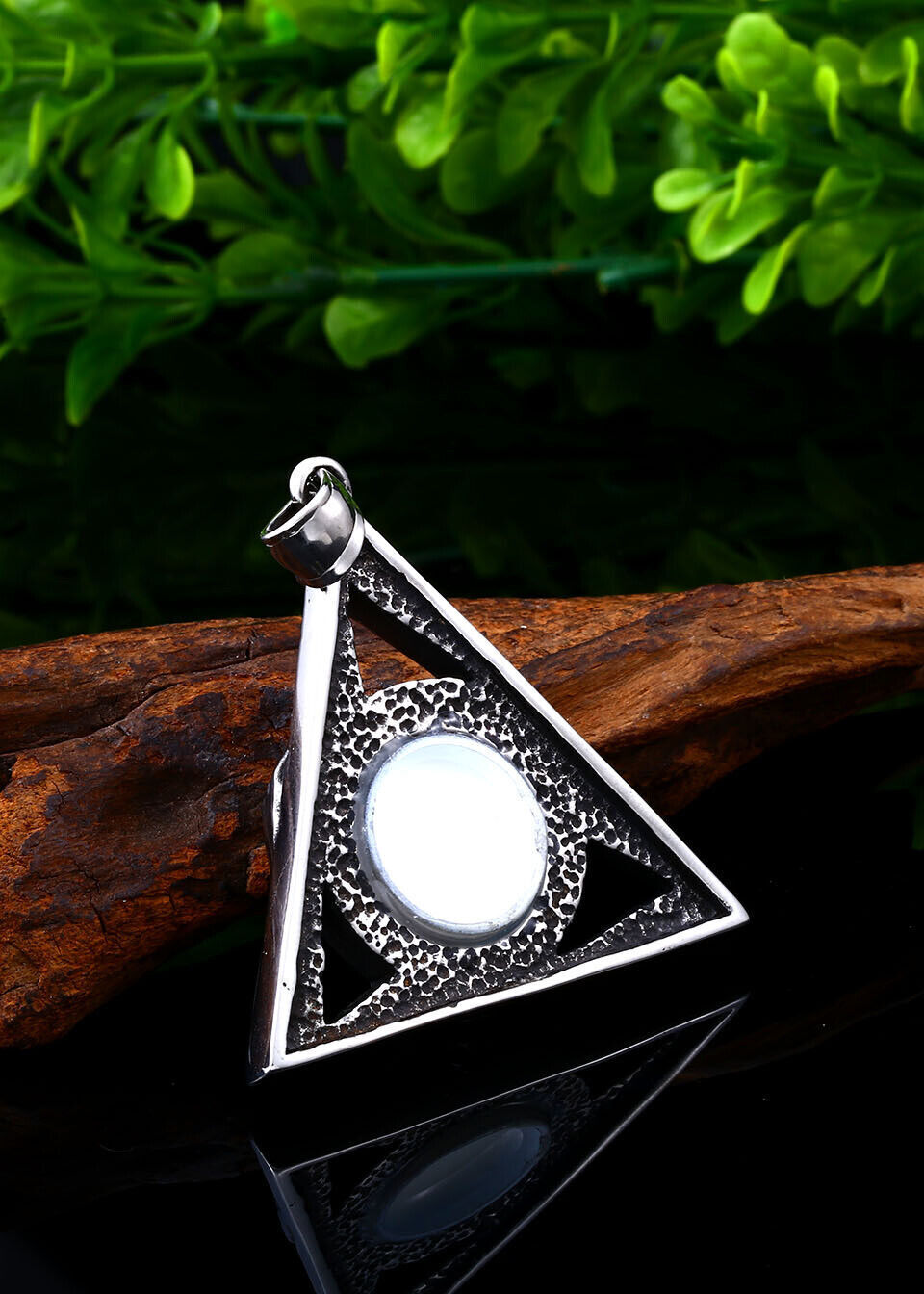 Cool Retro Punk Vintage Wolf Totem Valknut Pendant Biker Titanium Steel Necklace