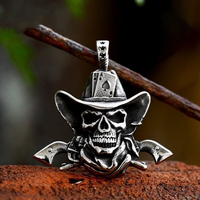 Cool Retro Punk Owl Dragon Mythical Angel Skull wing Titanium Steel Necklace